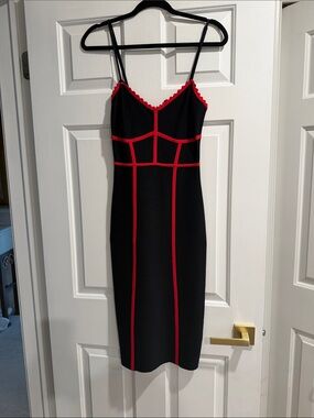 BCBGMaxAzria Black Dress with Red Trim